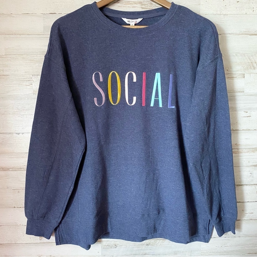 NWT Wildfox Social Pullover Sweatshirt Medium